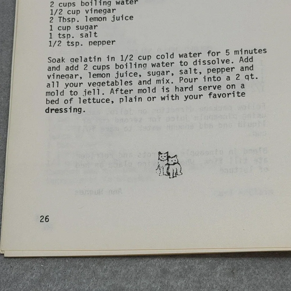 Vintage c. 70s Purr-fect Cookbook Cat Themed Crestwood Kentucky Spay Neuter Fund